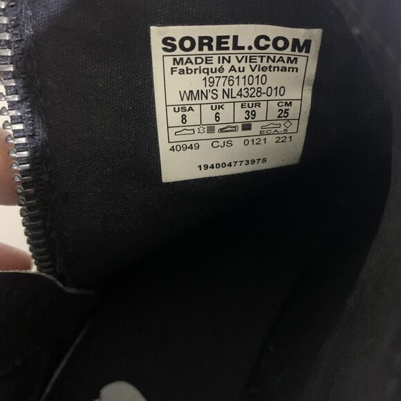 Sorel Boots Womens Size 8 Black Emelie II Waterproof Ankle Side Zip NL4328-010 - Picture 8 of 8